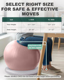 Trideer Yoga Ball Chair with Base for Office Desk, Exercise & Stability Ball Seat, Pilates Ball for Core Training, Pregnancy Ball for Comfort, Back Pain Relief & Active Sitting