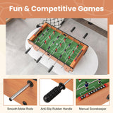 GYMAX Foosball Table, 27" Table Top Foosball with 2 Footballs, Mini Foosball Table for Kids Game Room, Family Night, Wooden