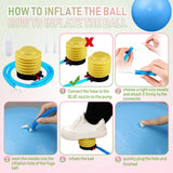 Leyndo 4 Pcs 26 Inch Yoga Exercise Ball Pilates Pregnancy Birthing Fitness Ball with Quick Pump Anti Burst for Improved Posture, Balance, Yoga, Pilates, Training(Macaron Color)