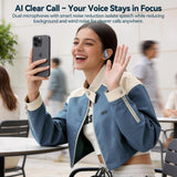 Active Noise Cancelling Ear Buds Wireless Bluetooth Headphones 80H Playtime Display Charging Case 50dB ANC Over Earhooks Earbuds with Hi-Res Sound Clear Calls for Sport Running Gym Workout Sierra Blue