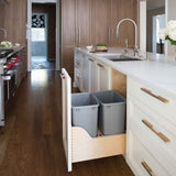 Rev-A-Shelf Double Pullout Trash Can, Min Cabinet Opening 15" W, 35 Qt