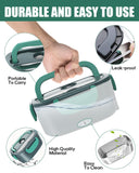Buddew Electric Lunch Box 80W Food Heater with Dual Container, Portable Lunch Warmer for Adults, Upgraded Heated Lunch Box for Car/Truck/Office (GREEN-Dual Container)