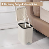 Soft Close Garbage Can Step Wastebasket Container Trash Bin for Office Bedroom Kitchen Living Room