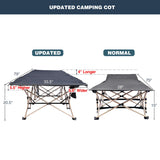 REDCAMP Oversized Camping Cots for Adults 500lbs, 33.5'' Extra Wide Tall Sleeping Cots Heavy Duty, XL Cots Portable for Outdoor Indoor Office, Dark Grey