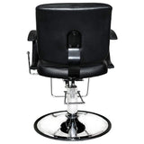 PureSana Chromium Vinyl Kyler 360 Degree Professional All Purpose Salon Chair with Adjustable Reclining Mechanism and Rotational Lock, Black