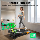Vitalwalk Walking Pad Treadmill with Incline, Full Deck 15% Auto Incline, Portable Under Desk Treadmills for Home Office, 350LBS, 3.0HP Brushless, 4-Way Move & Vertical Storage, Ambient Light, 40"x16"