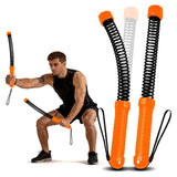 Weighted Ropeless Battle Rope, Heavy Duty Battle Sticks, Portable Fitness Equipment for Home Gym, HIIT, Cardio & Full Body Strength Training for Men & Women (Ropeless Orange)