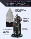 OMAIGA Cordless Steam Iron for Clothes, 1500W, Nonstick Ceramic Soleplate