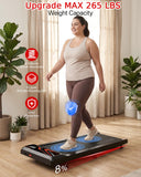 2.5 HP Quiet Under Desk Treadmill with 8% Incline, 265 lbs Capacity – Portable Compact Treadmill for Home Office & Small Spaces, 15" x 35.4" Belt