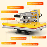 Semi-Auto Heat Press Machine, 16x24inch Heat Press with Slide-Out Base, 110V 2000W High-Pressure Sublimation Transfer Machine