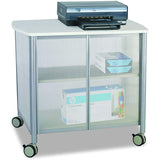 Safco Products Impromptu Mobile Print Stand & Organizer with Doors 1859GR – 200 lbs. Capacity – 4 Wheels, Laminate Top & Steel Frame – Contemporary Design