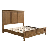 LUXOAK Solid Wood King Bed Frame, Traditional Platform Bed with 65.2" High Headboard, Heavy Duty Wooden Slats, No Box Spring Needed, Easy Assembly, Light Brown