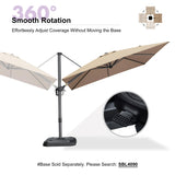 PURPLE LEAF Patio Outdoor Umbrella 9' x 9' Square All-Weather Tapue