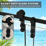 LOHCEH Shower Door,50-54" W x 76" H Sliding Frameless Shower Door,Adjustable Width,5/16"(8mm) SGCC Tempered Glass,Stainless Steel Hardware,Black