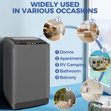 Nictemaw Portable Washing Machine, 20Lbs Capacity Washer Machine, 2.8Cu.ft Washer and Dryer Combo with Drain Pump, LED Display, 10 Programs & 8 Water Levels Laundry Machine, Slow-Close Glass Lid