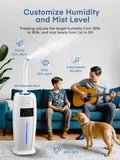 FOHERE Humidifier Large Room 4.8Gal/18L, Quiet Whole House Humidifier for Home Plants Office Commercial 1500 sq.ft, Top Fill Ultrasonic Cool Mist Humidifiers with 4 Mist Mode, 5 Speeds, Remote, White