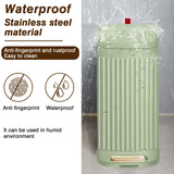 Slim Trash Can for Bathroom with Air Freshener Soft Close Lid, 6 Liter/ 1.6 Gallon Stainless Steel Garbage Can with Removable Inner Bucket  (GREEN)