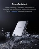Lexar ES3 1TB External SSD, USB 3.2 Gen2 Portable SSD, PSSD Up to 1050MB/s Read, 1000MB/s Write, External Solid State Drive Compatible, Silver