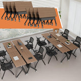 Conference Table, Folding Conference Room Tables with Flip-Top Design, Modern Mobile Training Tables with Wheels