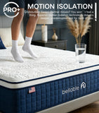 Full XL Mattress, 14 Inch Fiberglass-Free Full Mattress with Cooling Gel Memory Foam & Pocket Springs, Medium Firm for Pressure Relief, Excellent Edge Support, Motion Isolation, Back Neck Pain Relief