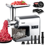 Electric Meat Grinder,3000 Max Stainless Steel Meat Mincer with 2 Blades,3 Grinding Plates,Food Pusher,Meat Claw,Sausage Stuffer Tubes & Kubbe Kit for Home & Kitchen Using