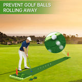 Golf Pong Putting Game Set with Front Border for Indoor & Outdoor, Golf Putting Green Mat Includes 8pcs Golf Balls Sagsewful