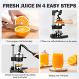 YDXHXH Manual Cast Iron Juicer with Stainless Steel Cup -Heavy-Duty Lemon Squeezer for Maximum Juice Yield & Effortless Cleaning Dishwasher Safe Ideal for Home Kitchens, Restaurants & Lemonade Stands