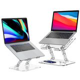2 Pack Acrylic Laptop Stand for Desk, Adjustable Ergonomic Laptop Riser, Portable Foldable Computer Stand