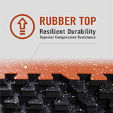 AIRHOP 0.56in Thick 48 Sq Ft Exercise Equipment Mats, 12 Tiles Upgraded Rubber Top with High Density EVA Foam, Large Interlocking Puzzle Gym Flooring for Home Gym, Heavy Weight Workout, 24 x 24in AIRHOP