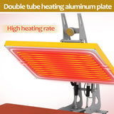 Heat Press Machine, 2000W Semi-Automatic Clamshell T-Shirt Press with Slide-Out Drawer, Teflon Coated Plate