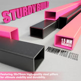 RitFit Adjustable/Foldable Utility Weight Bench for Home Gym, Weightlifting and Strength Training - Bonus Workout Poster with 35 Total Body Exercises, PINK