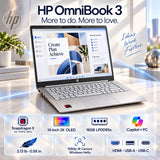 HP OmniBook 3 14-inch Laptop Copilot+ PC, 2K OLED, 16GB LPDDR5x, 2TB SSD