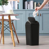 2 Pcs 3 Gallon/12 Liter Small Trash Can Plastic Kitchen Garbage with Lid Small Trash Bin for Bathroom