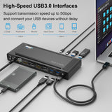 DisplayLink Laptop Docking Station Dual 4K@60Hz(2 HDMI+2DP), 100W PD Charging Compatible with Thunderbolt