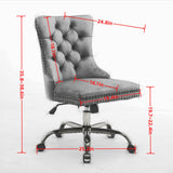 Wine Red Velvet Vanity Chair with Wheels, Armless Home Office Desk Chairs