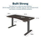 Electric Standing Desk – Height Adjustable Sit Stand VariDesk + Curved Waterfall Edge, 4 Memory Settings