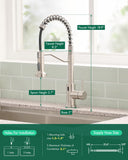 AIMADI Touchless Kitchen Faucet with Pull Down Sprayer,Brushed Nickel Motion Sensor Kitchen Sink Faucet,Smart Hands Free Stainless Steel Spring Faucets for Farmhouse RV Utility Sink,1 or 3 Hole