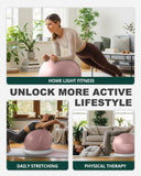 Trideer Yoga Ball Chair with Base for Office Desk, Exercise & Stability Ball Seat, Pilates Ball for Core Training, Pregnancy Ball for Comfort, Back Pain Relief & Active Sitting