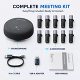 CS02 Conference Speaker and Microphone, 10 Wireless Mics 360 Degree Pickup