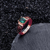 Oseew 2027 Men Gold Graduation Class Ring High School (Rose Gold)