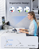 Meifigno Laptop Stand for Desk with Wireless Charging Station Base, Foldable Aluminum MacBook Stand