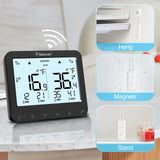 Geevon Digital Refrigerator Thermometer with Alarm, Low Battery Warning Icon, Max/Min Temperature LCD Display, Suitable