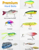 Fishing Lure Kit for Freshwater Bass, Fishing Tackle Set for Beginner Adults Including Crankbaits Spinnerbaits Topwater Baits Kit with Tackle Box PartyGalore