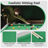 48" Pool Table, Mini Billiard Game Table w/Balls, Cues, Chalk, Brush and Triangle, Indoor Compact Arcade Game Table for Living Room, Game Room