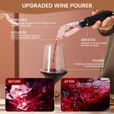 BLUBYEES 4-in-1 Rechargeable Electric Wine Opener Set - Automatic Corkscrew, Foil Cutter, Aerator Pourer, Vacuum Stopper - Wine Lovers Gifts for Women and Men