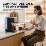 Tastyle Single Serve Coffee Maker, Iced and Hot Coffee Machine for K Cup & Grounds, Compact Design, 40oz Removable Water Reservoir, 6 to 24 Oz Brew Sizes, Fits 7.3" Travel Mug, Black