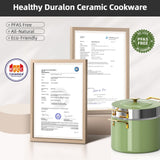 Nuwave Lux LE 13Pc Ceramic Cookware Set with Elegant Gold Handle, PFAS Free