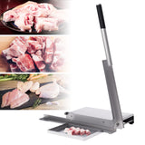 Manual Bone Meat Cutter, Stainless Steel Ribs, Manual Meat Bone Cutter Rib Slicer Heavy Duty Chicken Cutting Machine with 16 inch Knife, for Beef Goat Pig Fish Butcher