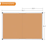 VIZ-PRO 60" x 36" Large Cork Bulletin Board, Foldable & Wall-Mounted Notice Pin Board with Silver Aluminum Frame, for School Home Office - 5' x 3' Corkboard