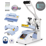 PYD Life 3 in 1 Mini Combo Heat Press Machine for Label Tag 5.8 x 5.8 Inch Light Blue